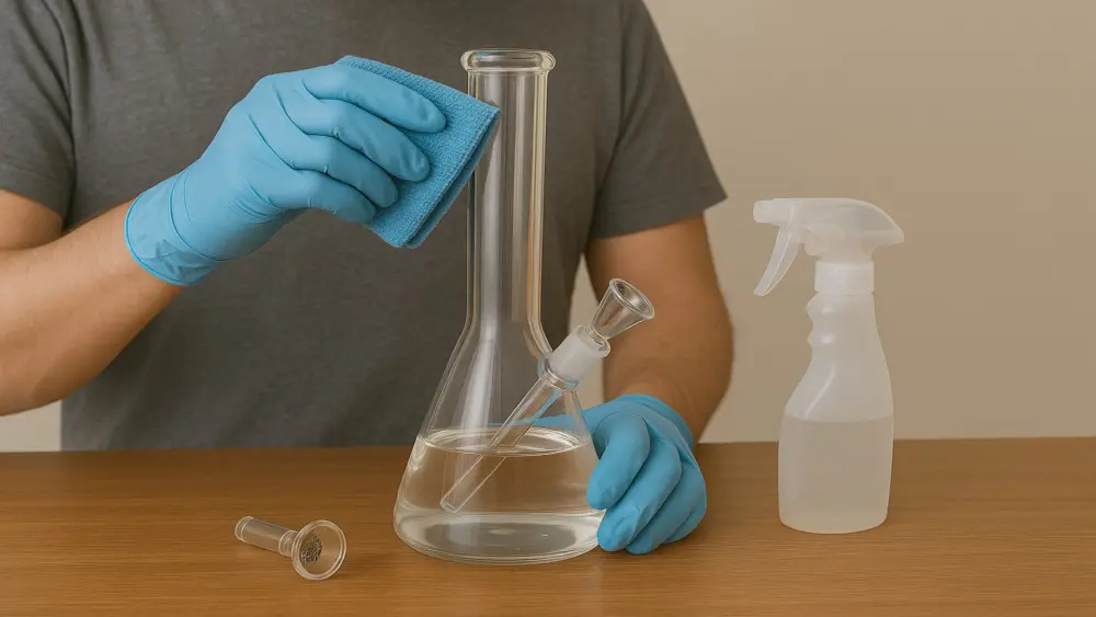 limpieza de pipa de agua bong
