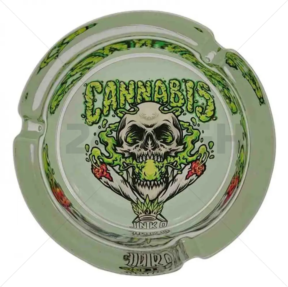 Cenicero Cristal Redondo 10cm | Serie Stay 420 | Diseño 3 | Calavera Fumador 2