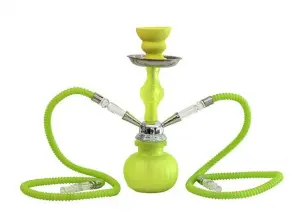 Sahbi Shisha Fluor Verde 28 cm, Dos mangueras