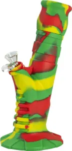 Vaso de pipa de agua de silicona 2 partes Rasta 25 cm