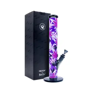 Fire-Flow x Black Leaf - Bong de Vidrio Pink Leaves - 40 cm