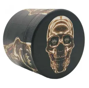 Grinder 4 Piezas XL | Aluminio | Luxury Art Series | Golden Skull 1