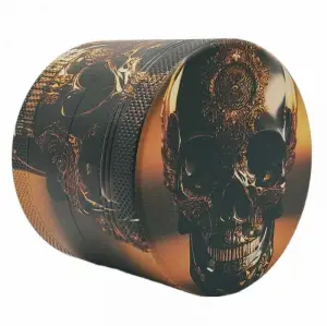 Grinder 4 Piezas XL | Aluminio | Luxury Art Series | Golden Skull 2