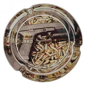 Cenicero Cristal Redondo | Luxury Art Series | Gun Art