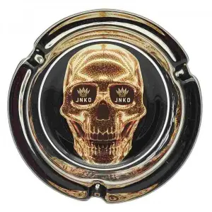 Cenicero Cristal Redondo | Luxury Art Series | Golden Skull 1