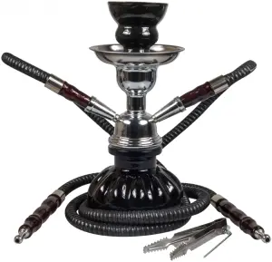 Sahbi Shisha Black 24 cm, Dos mangueras