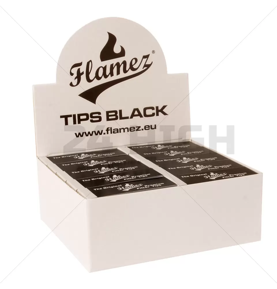 Flamez Filter Tip Booklet Negro 50 piezas