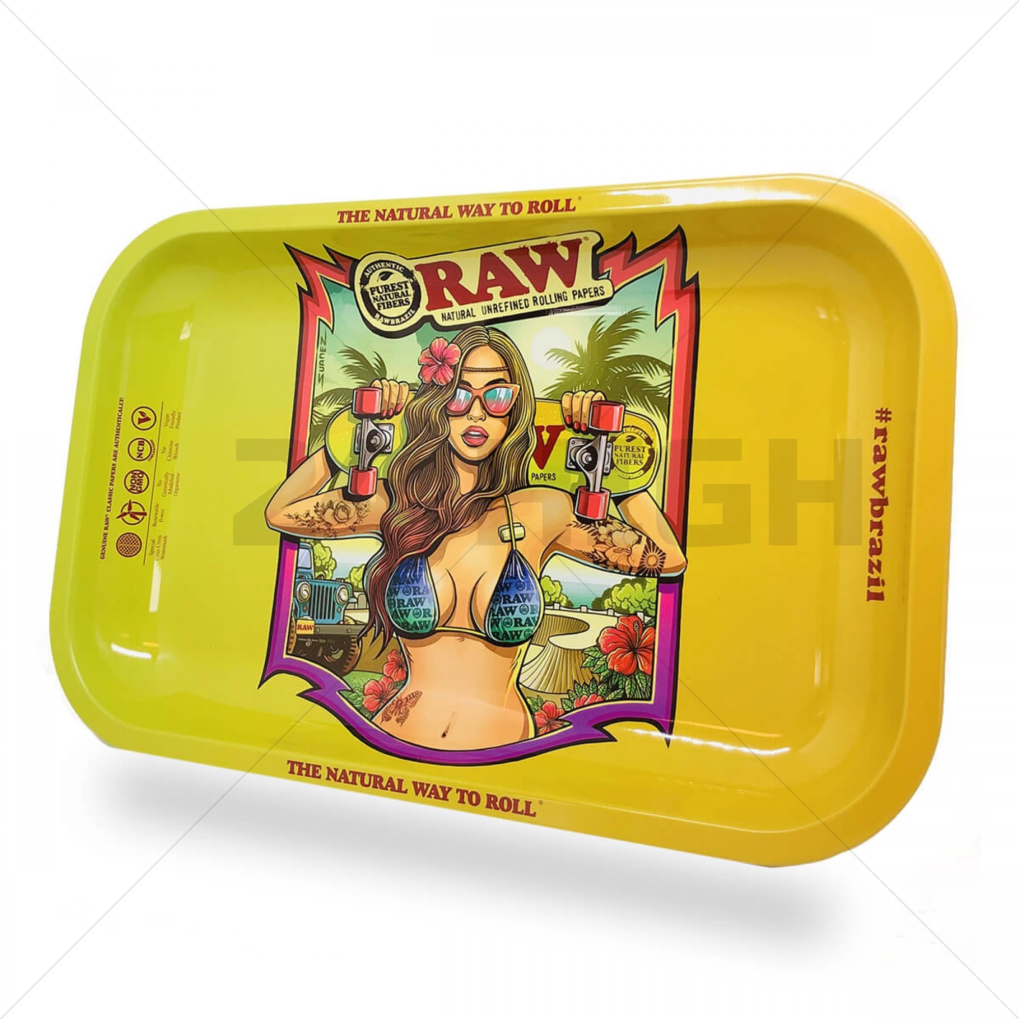 RAW Brazil 2 Girl Bikini  Metal Rolling Tray